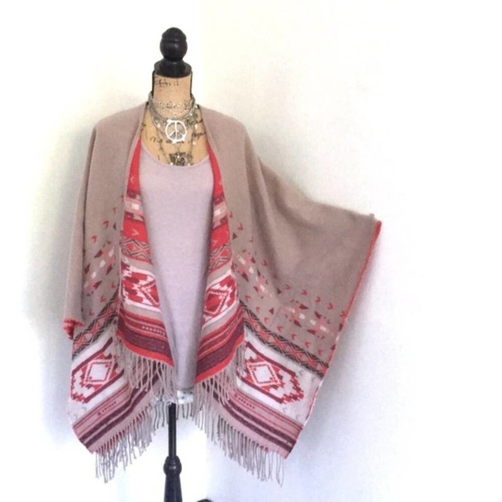American Eagle aztec poncho cape wrap OS - EUC